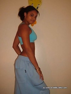 Black Girlfriend Posing Filthy In Her Room