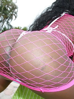 The Greatest Pink Mesh Figure Suit Ever Is Being Fucked By The Prettiest Ass To Fit In It