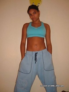 Black Girlfriend Posing Filthy In Her Room