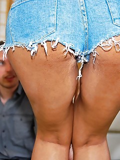 Smoking Hot Ass Shorts Brunette Fucked Hard Up Her Black Butt Dazzling Outdoor Flip Pics