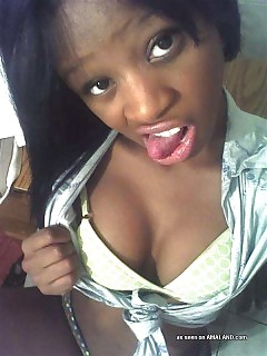 Black Babe With Big Boobs Self Shooting